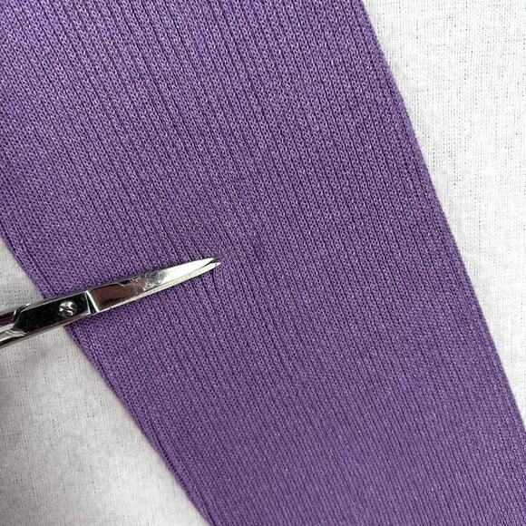 MASSIMO DUTTI Sweater Womens Medium Purple Ribbed Keyhole Tie Back Italian Yarn - Picture 9 of 13